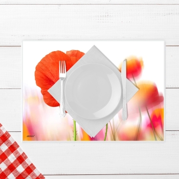 10 Tischsets Platzsets abwaschbar Klatschmohn von ARTIPICS mit kleinen Fehlern